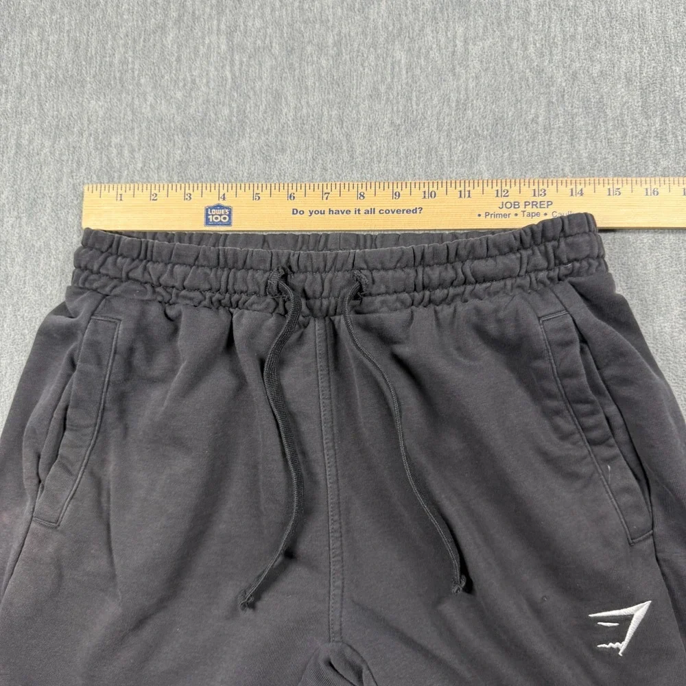 Gymshark Sweatpants Mens M Black Heavyweight Cotton Blend Elastic Cuff Jogge